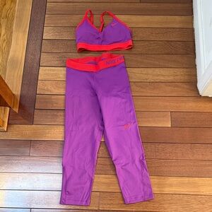 Nike Purple and Red Activewear Set XS
